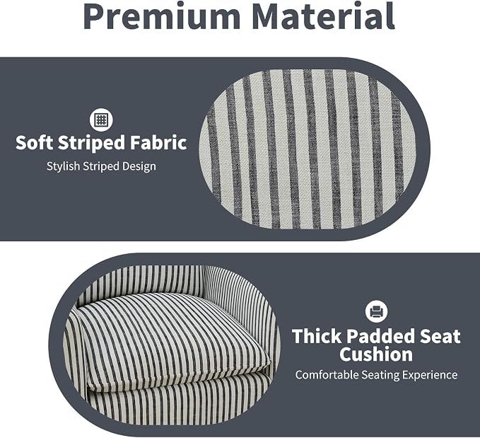 INZOY Swivel Accent Chair Set of 2, Upholstered Square Chair, Swivel Barrel - Image 4
