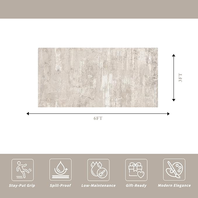 Abstract Kitchen Runner Rug 3x6 - Image 2