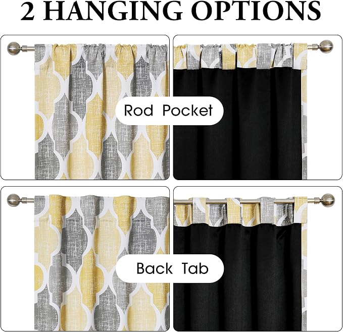 Beauoop 100% Blackout Curtains 96 Inches Long 2 Panels - Image 2
