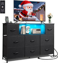 WLIVE Black Dresser TV Stand for 45, 55 inch TV, Entertainment Center by WLIVE