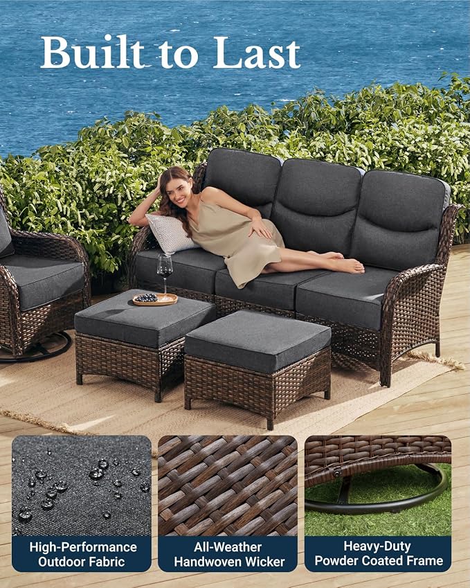 HILLGA Luxury High Back Patio Furniture Set - Image 5