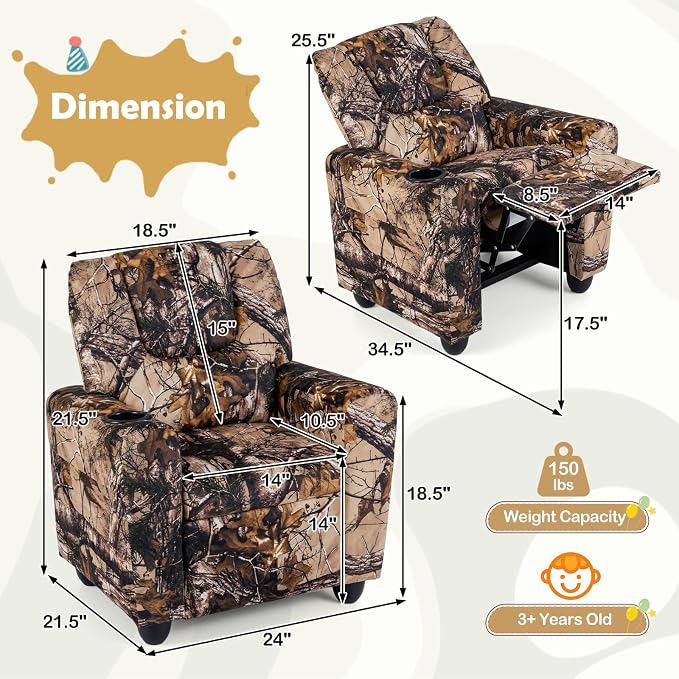 Costzon Kids Recliner Chair - Image 3