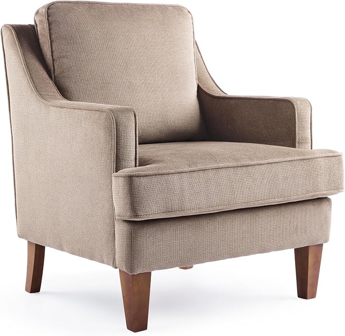 VINGLI Brown Accent Chair, Mid Century Modern Chairs, Upholstered Armchair - Image 9