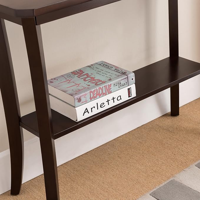 Leick Home Boa Console Table, Solid Wood, Bottom Display Shelf, Narrow Depth - Image 9