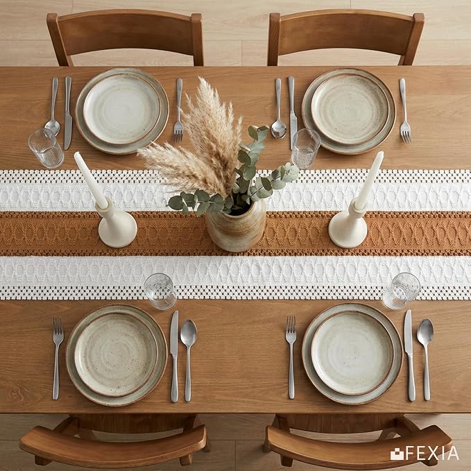 FEXIA Boho Table Runner with Tassels 72 Inches Long - Image 7
