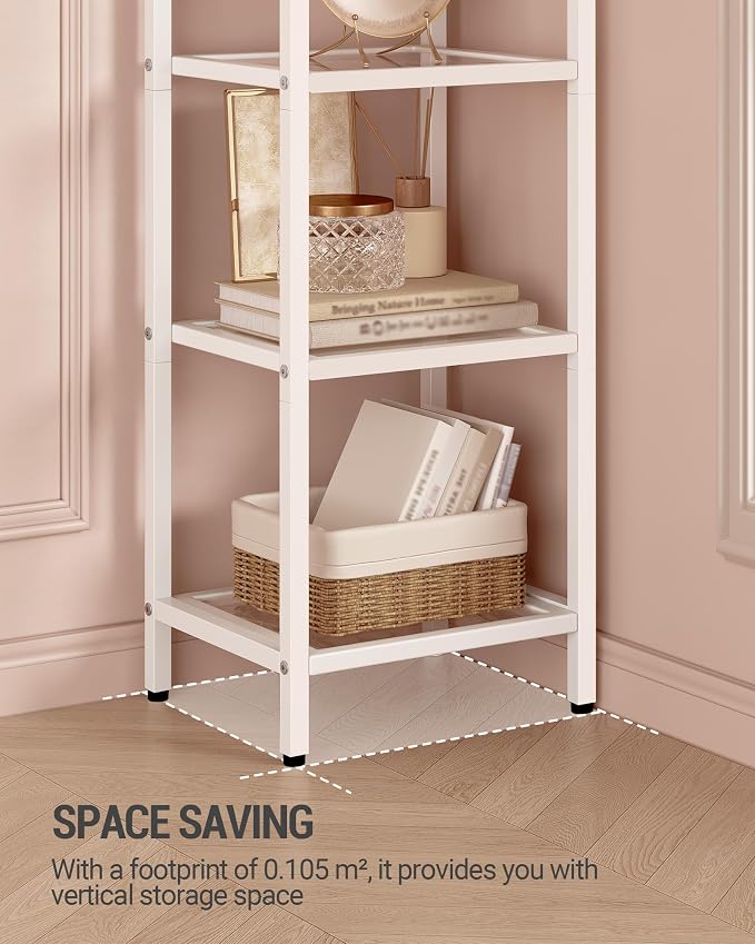 Hzuaneri Bookcase Bookshelf, Tempered Glass Arched Bookshelf - Image 6