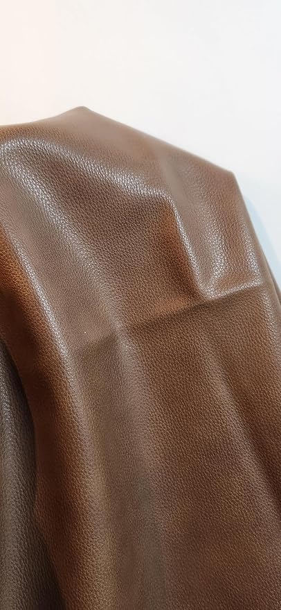 Walnut Brown Soft Faux Leather Fabric PU Leather by the Yard Synthetic Pleather - Image 5