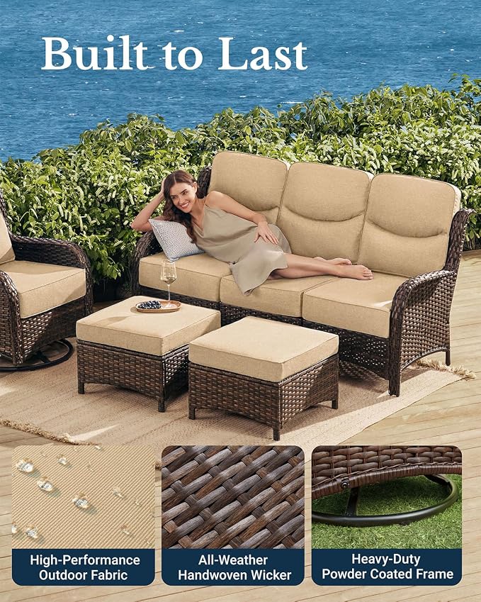 HILLGA Luxury High Back Patio Furniture Set - Image 4
