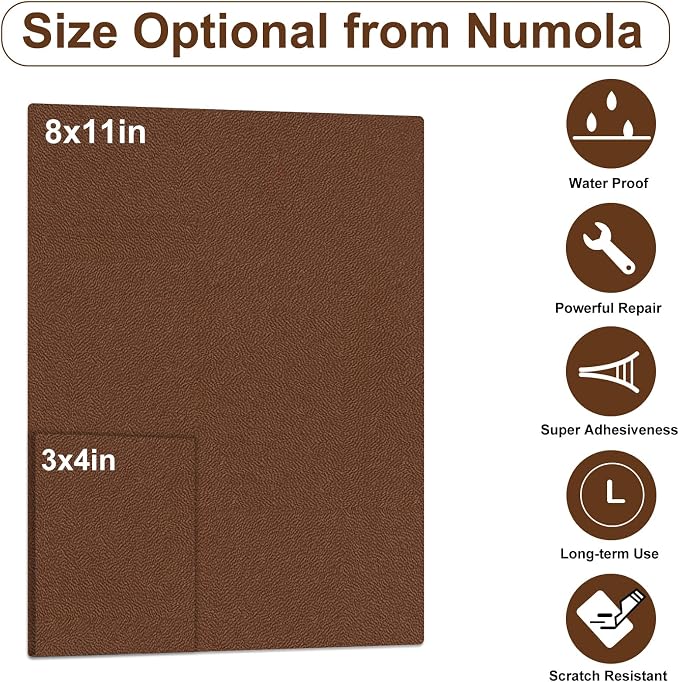 Numola Leather Repair Patch 3×4 inch Self-Adhesive Leather Repair Tape - Image 2