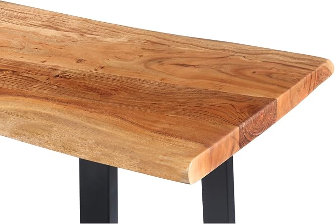 TUP THE URBAN PORT 195122 Industrial Wooden Live Edge Desk - Image 5