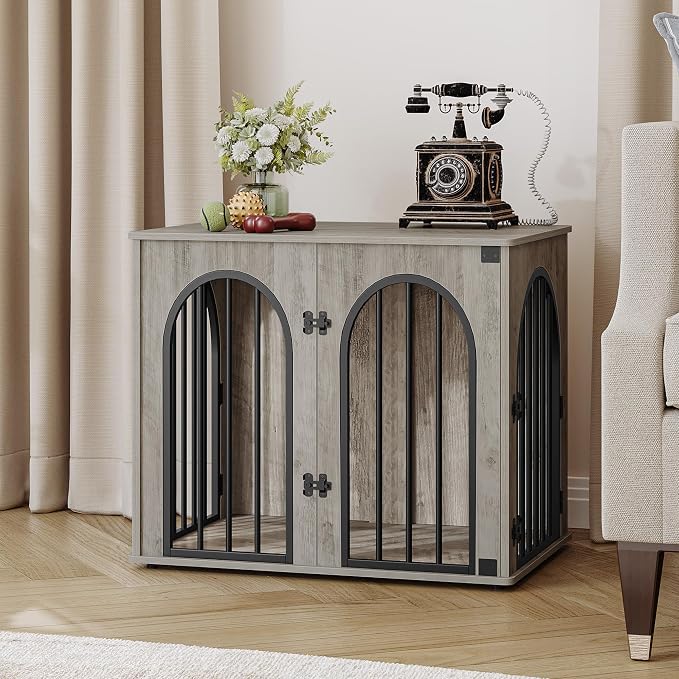 Hzuaneri 26.8'' Wooden Dog Crate Furniture, Indoor Dog Kennel Dogs Cage - Image 4