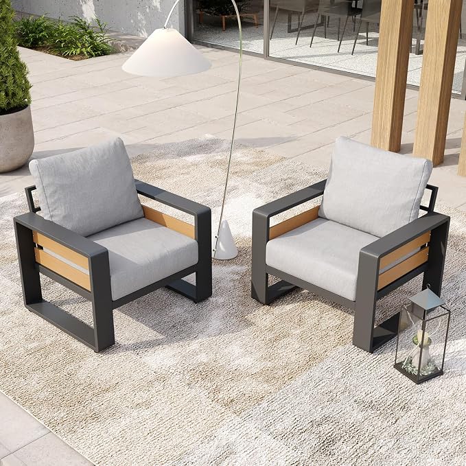 Aoxun Aluminum Patio Furniture Set, 2 Piece Luxury Outdoor Sectional - Image 7