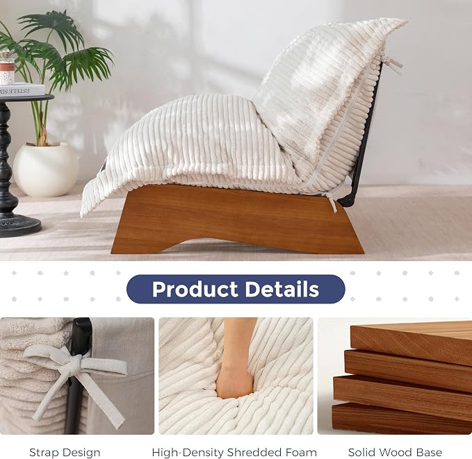MAXYOYO Adjustable Living Room Chair, Convertible Bean Bag Chair & Recliner - Image 7