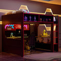 Modern Gaming Loft Bed with Built-in Desk, LED Lighting & Charging Hub – Full by Unknown