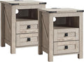 T4TREAM Farmhouse Nightstand Set of 2, Rustic End Table by T4TREAMFurniture