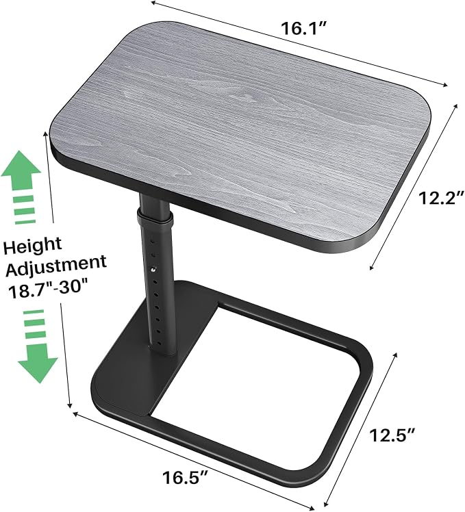 Kitstorack TV Tray Table, Adjustable Height & Rounded Metal Corners, Snack Table - Image 3