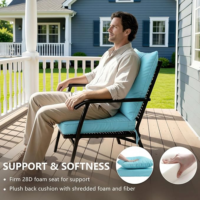 24x24 Inch Outdoor Chair Cushions Set of 4, Patio Furniture Cushions - Image 4