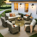 ovios 8 Pieces Patio Furniture Set, Outdoor Wicker Sofa Couch by OVIOS
