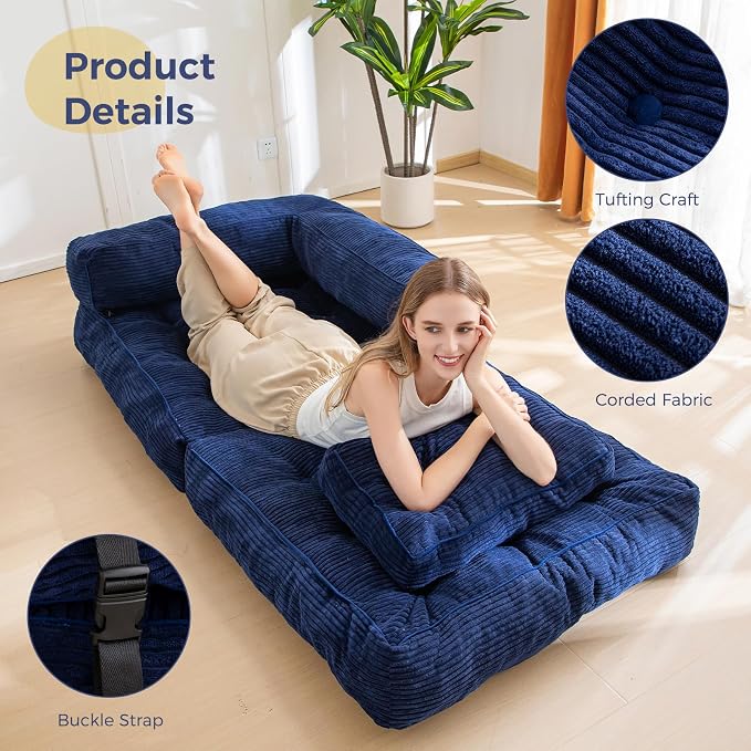 MAXYOYO Folding Sofa Bed, L-Shaped Convertible Sofa Bed - Image 4
