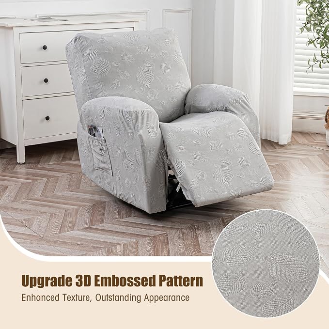 Gennia Recliner Chair Covers 3 Pieces, Waterproof Jacquard Reclining Chair Cover - Image 2