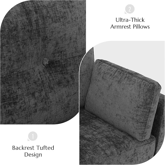 Luxury Oversized Accent Chair, 40.9" Upholstered Piping Single Armchairs - Image 8