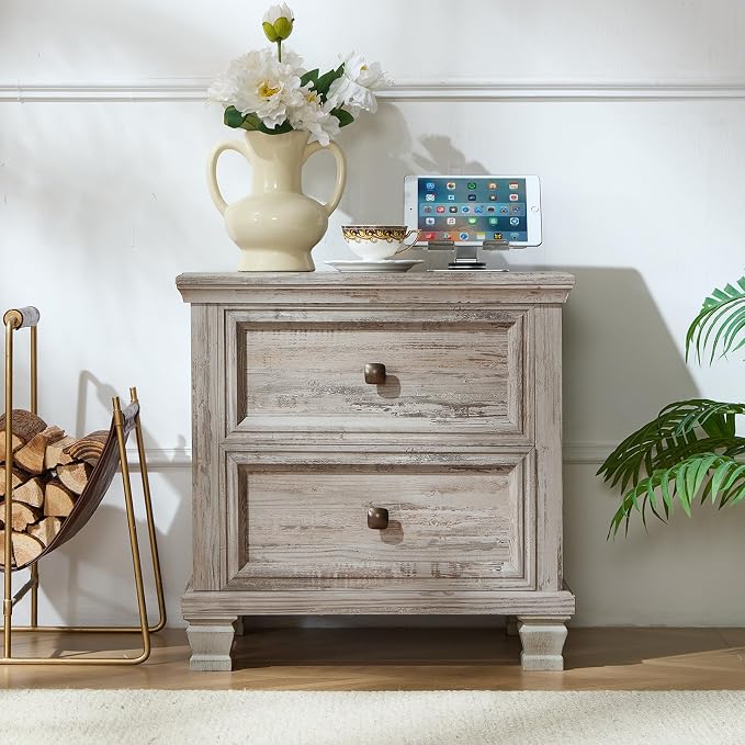 SAVOR LIFE Farmhouse Nightstand Set of 2 - Image 4