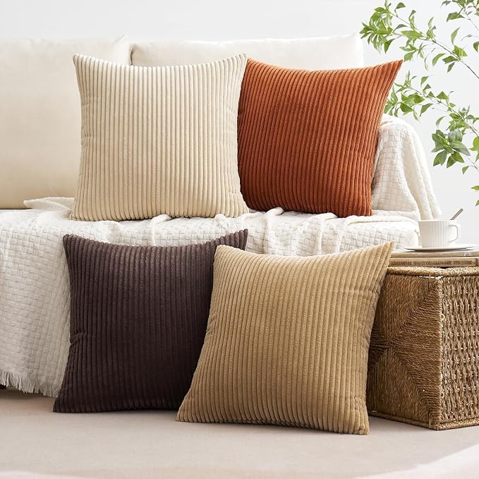 MIULEE Boho Farmhouse Throw Pillow Covers 20x20 Inch Set of 4 Rustic Mordern - Image 2