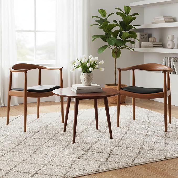 Kennedy Armchair, Mid Century Modern Dining Chair, PU Upholstered Kennedy Chair - Image 2