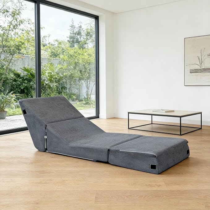 jela Luxury Corduroy Indoor Chaise Lounge, Foldable Sofa Bed Chair - Image 9