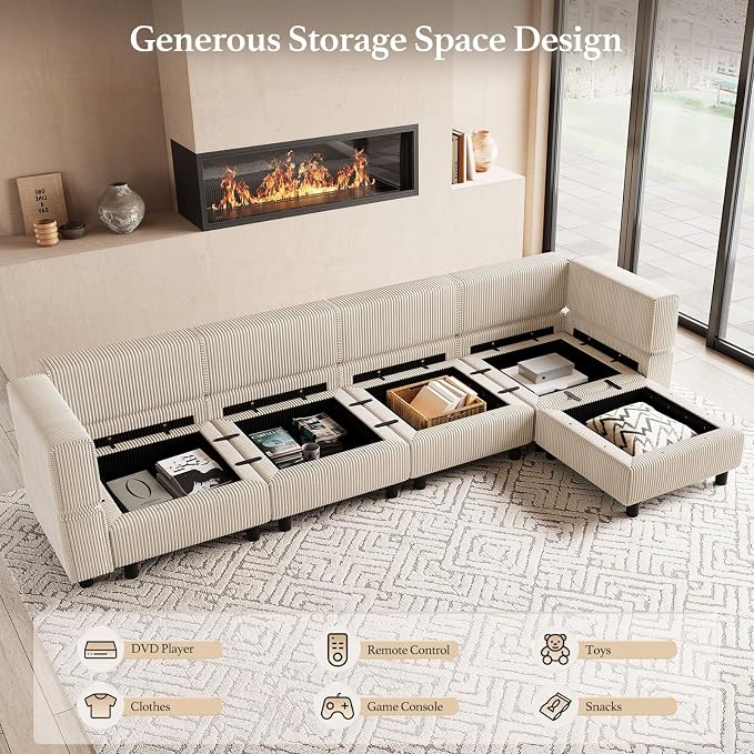 Belffin 5 Seats L Shaped Sectional Couch - Image 3