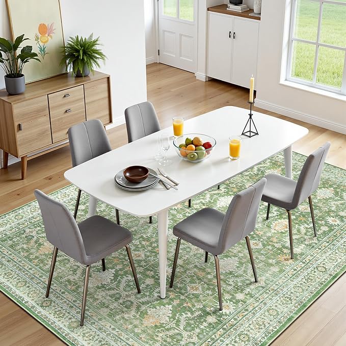 Lofus 5x7 Area Rug for Living Room, Light Green Washable Area Rugs - Image 2