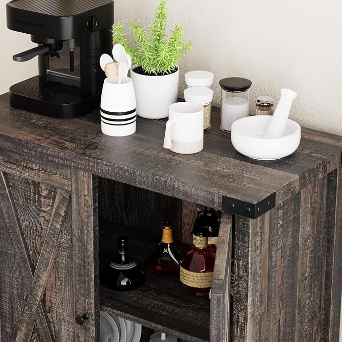 GarveeHome Small Storage Cabinet, Farmhouse Sideboard Buffet Cabinet - Image 7