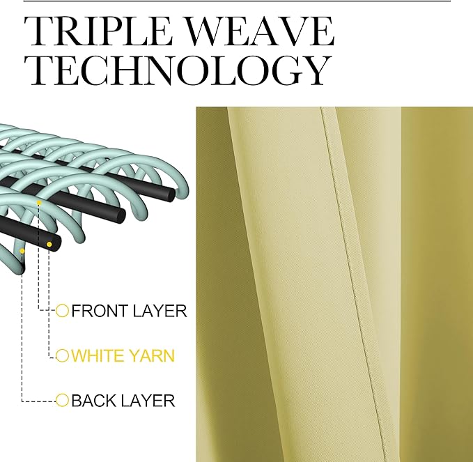 NICETOWN RV Blackout Curtains for Camper Windows, Paler Yellow, Short Blackout - Image 3