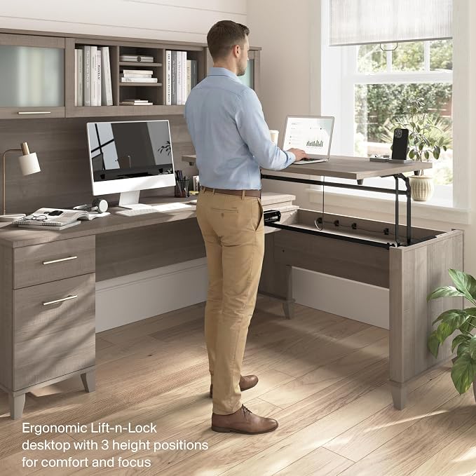Bush Home 72-Inch L-Shaped Sit to Stand Desk - Image 4
