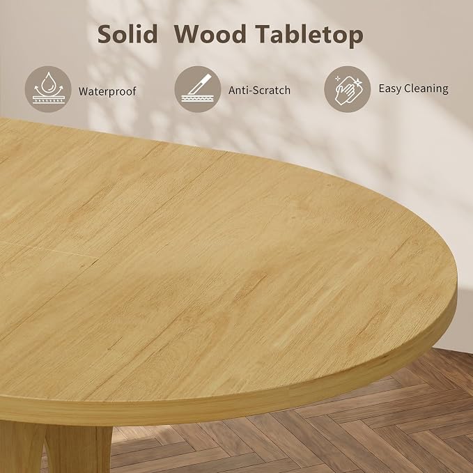 Einhomn 43-59" Extendable Round Dining Table, Kitchen Table - Image 5
