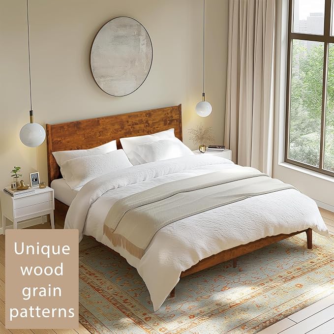 Acacia Haven King Size Bed Frame and Headboard, King Size Platform Bed Frame - Image 3