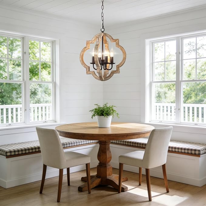16 Inch Farmhouse Chandelier for Dining Room French Country Light Fixtures Over - Image 2