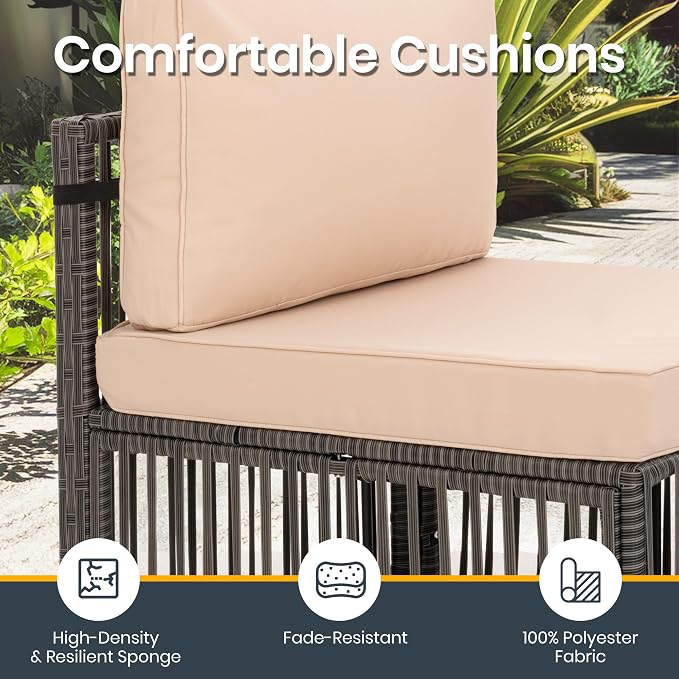 Pamapic 7-Piece Outdoor Sectional Set, Large Wicker Patio Furniture Set - Image 7