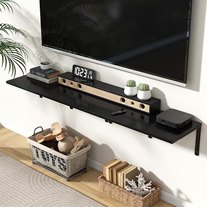 Fun Memories Floating Shelves for Wall, 12 Inch Deep Floating Shelves Set of 2 - Image 2