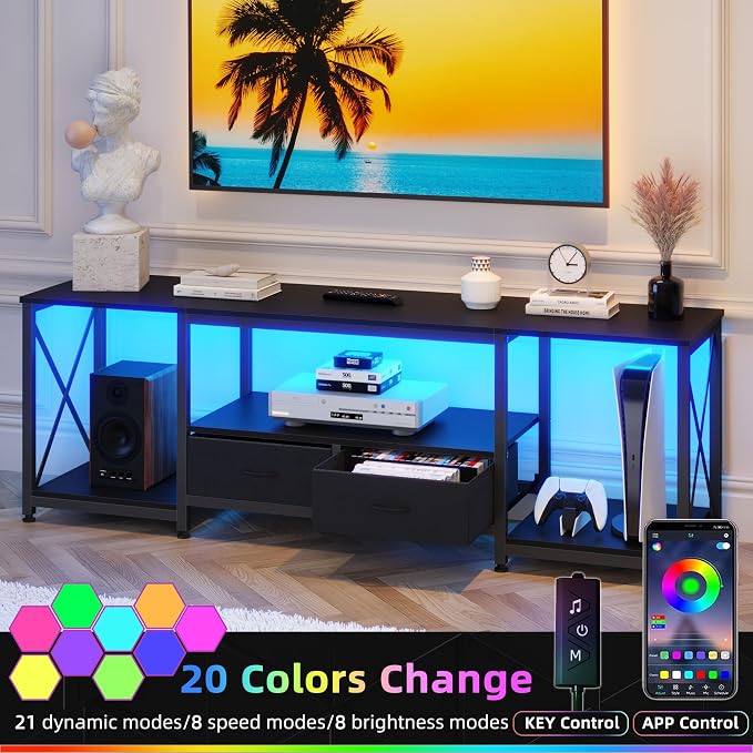 GYIIYUO TV Stand with Fabric Drawers - Image 4