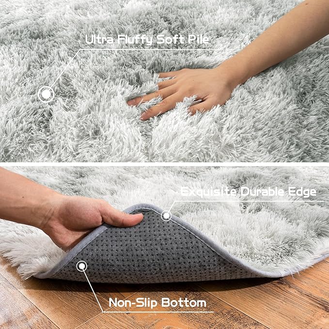 Pionblank Large Rug for Living Room 6x9 Feet, Modern Soft Shag Area Rug - Image 5