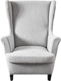 KRFOONN Stretch Wing Chair Slipcovers Jacquard 2 Piece Wingback Chair Covers by KRFOONN