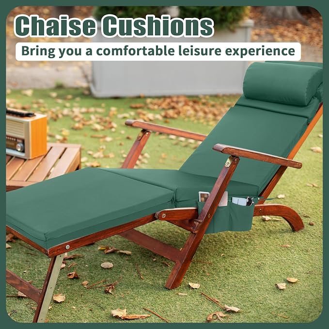 Wenqik 2 Pcs Outdoor Chaise Lounge Cushion - Image 5