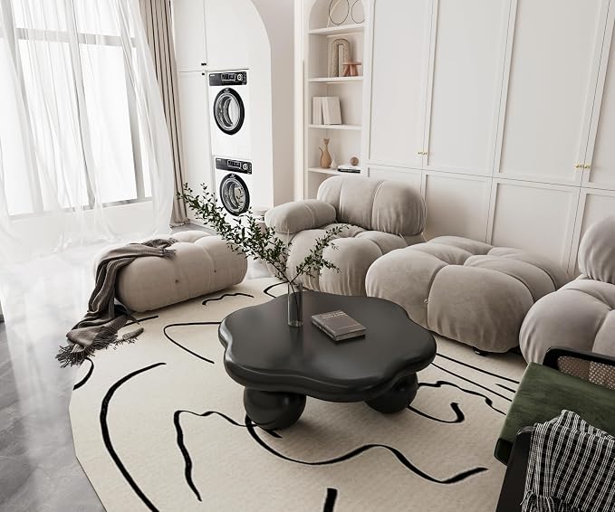 35" Cloud Coffee Table with 3 Ball Legs, Modern Minimalist Petal Center Table - Image 7