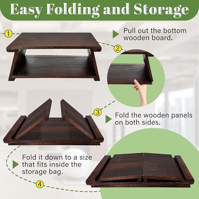 Japanese Low Floor Table Folding Coffee Tables - Image 6