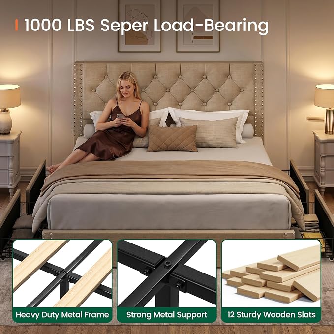 LARMACE Queen Size Bed Frame - Image 6