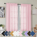 Simplebrand Blush Semi Sheer Curtains 45 Inch Length 2 Panels, Geometric by Simplebrand