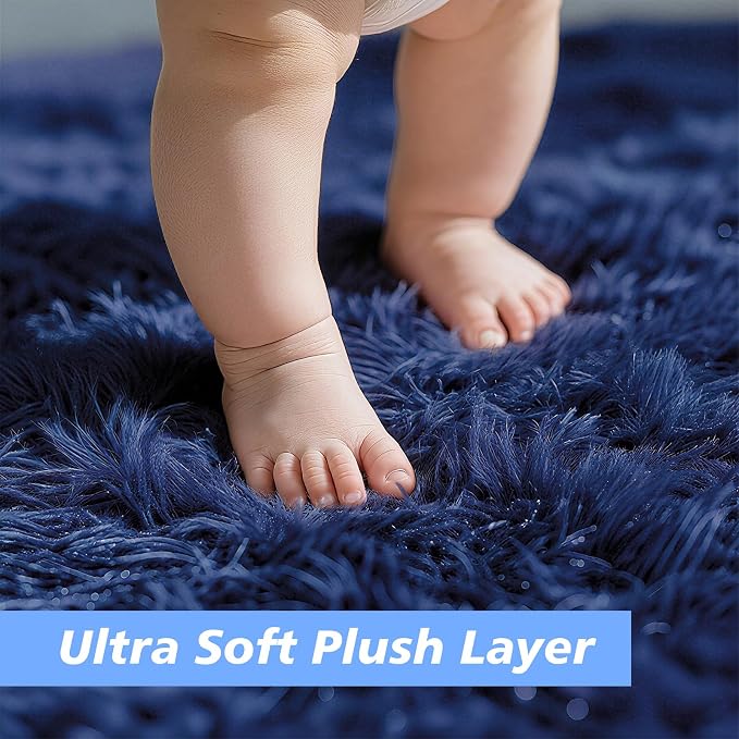 Shag Area Rug for Bedroom 4x6, Soft Fuzzy Rug Non-Shedding Indoor Plush Carpet - Image 2