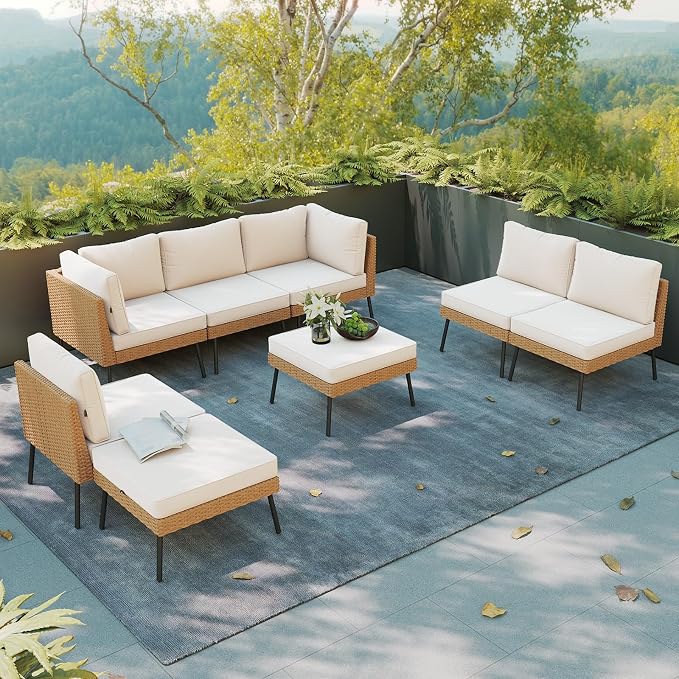 Aoxun 8 Piece Patio Furniture Set, 8 Seats Outdoor Sectional Sofas - Image 9