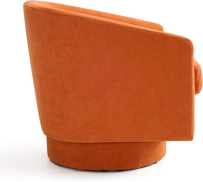 Swivel Barrel Accent Chairs Set of 2, Round Chenille Fabric Living Room Arm - Image 7